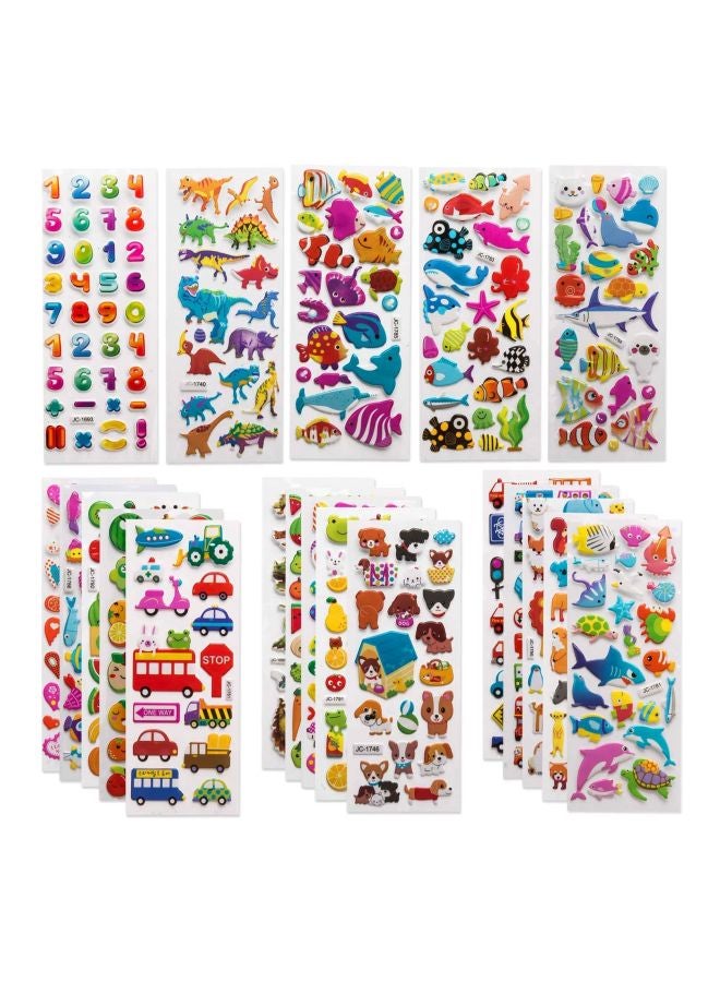Loquat 20-Piece 3D Puffy Sticker Sheet Set 7x20cm - Image 1