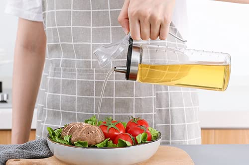 we3 Glass Oil and Vinegar Dispenser Modern Olive Oil Dispenser Wide Opening for Easy Refill and Cleaning Clear Glass Oil Bottle Pouring Spouts 450ml Pack of 1 - Image 4
