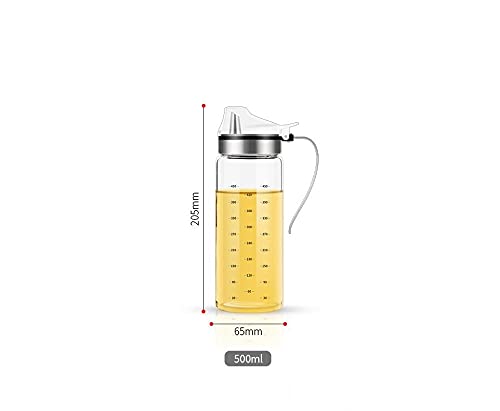 we3 Glass Oil and Vinegar Dispenser Modern Olive Oil Dispenser Wide Opening for Easy Refill and Cleaning Clear Glass Oil Bottle Pouring Spouts 450ml Pack of 1 - Image 2