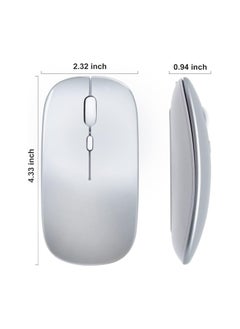 Bluetooth Wireless USB Mouse with USB 2.4GHz Wireless Dongle up to 1600 DPI up to 10m Optical Sensor for Laptop PC MacBook iPad Computer Silver - pzsku/Z4D9459E19BB63F237202Z/45/1741244779/c0971db5-d7f9-444c-8557-0631176b6ff6