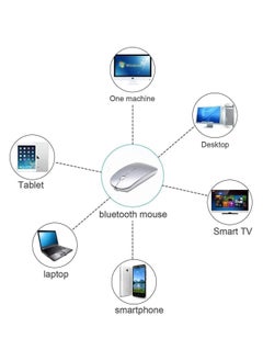 T I G O Bluetooth Wireless USB Mouse with USB 2.4GHz Wireless Dongle up to 1600 DPI up to 10m Optical Sensor for Laptop PC MacBook iPad Computer Silver  - Image 2