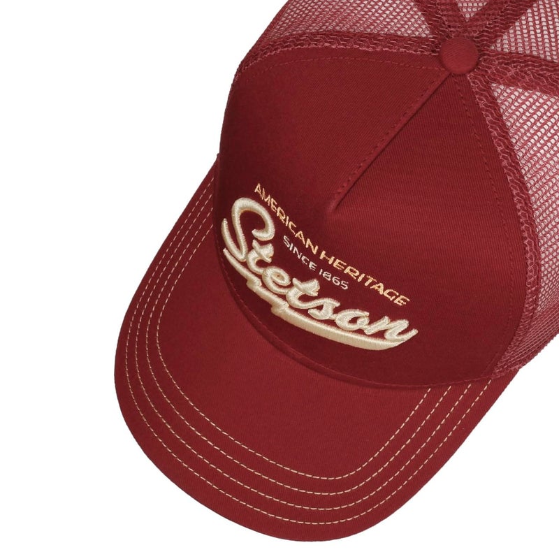 Stetson American Heritage Trucker Cap Men Breathable Mesh Snapback Summer Winter Bordeaux - Image 4