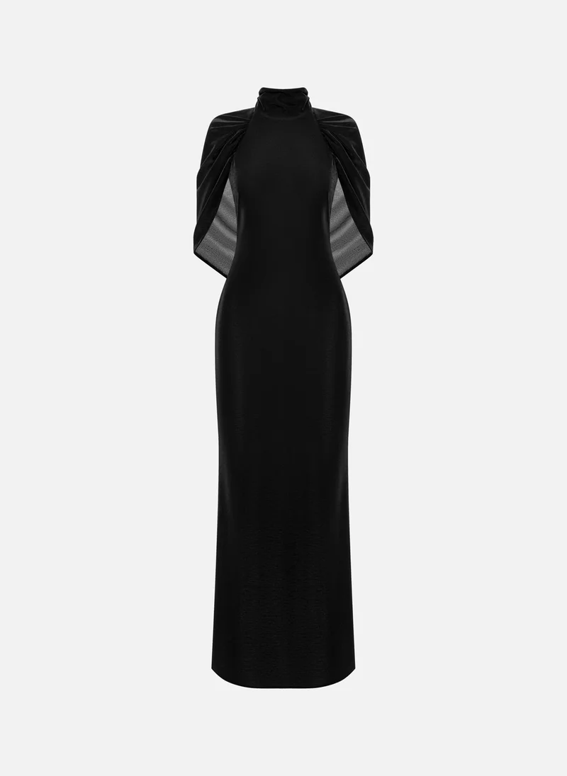 Lichi Shiny maxi dress with draped back