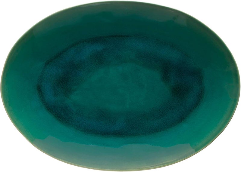 Costa Nova Ceramic Stoneware 16 Oval Platter  Riviera Collection Azur Blue  Microwave Dishwasher Oven  Freezer Safe Dinnerware  Food Safe Glazing  Restaurant Quality Serveware - Image 1