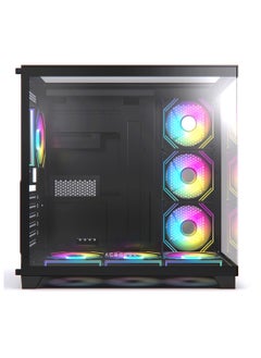 Horizon Acegeek Black ATX Computer Case, Up to 360mm Radiator & 7* Fan Support, Dual Side Full Tempered Glass, 0.6mm SPCC Material, USB 3.0, USB 2.0, Type-C, HD Audio | AG-HORIZON-BK  - Image 3