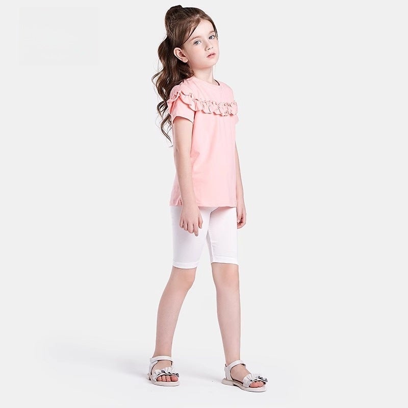 Girls' Modal Knee-Length Pants Ultra-Thin Summer Mid-Length White Cycling Pants Ice Silk Baby Girl Children'S Leggings - Image 4