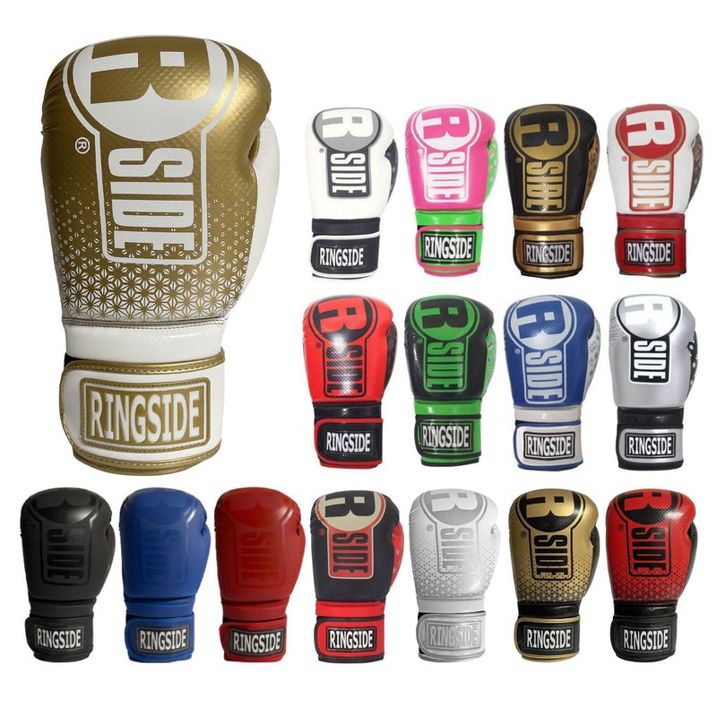Ringside Apex Flash Sparring Gloves IMFTech Boxing Gloves with Secure Wrist Support Synthetic Boxing Gloves for Men and Women White and Gold 14 oz - Image 2