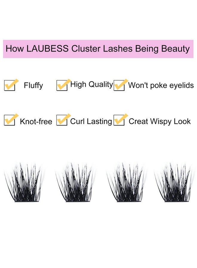 LAUBESS Individual Lashes 1418Mm 144Pcs Cluster Lashes Mixed Tray Volume Eyelash Clusters Diy Lash Extension Kit Soft Lash Clusters Fluffy Mink Cluster Eyelash Extensions (030.07D 1418Mm) - Image 4