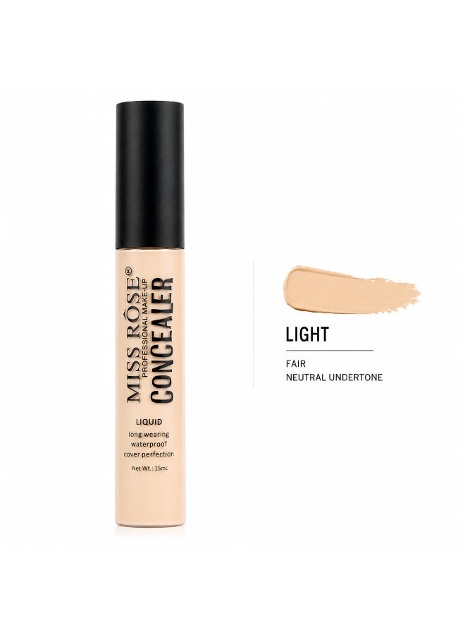 Miss Rose LIGHT Concealer 15ml – Waterproof Full Coverage Concealer for Dark Circles & Brightening - Image 1