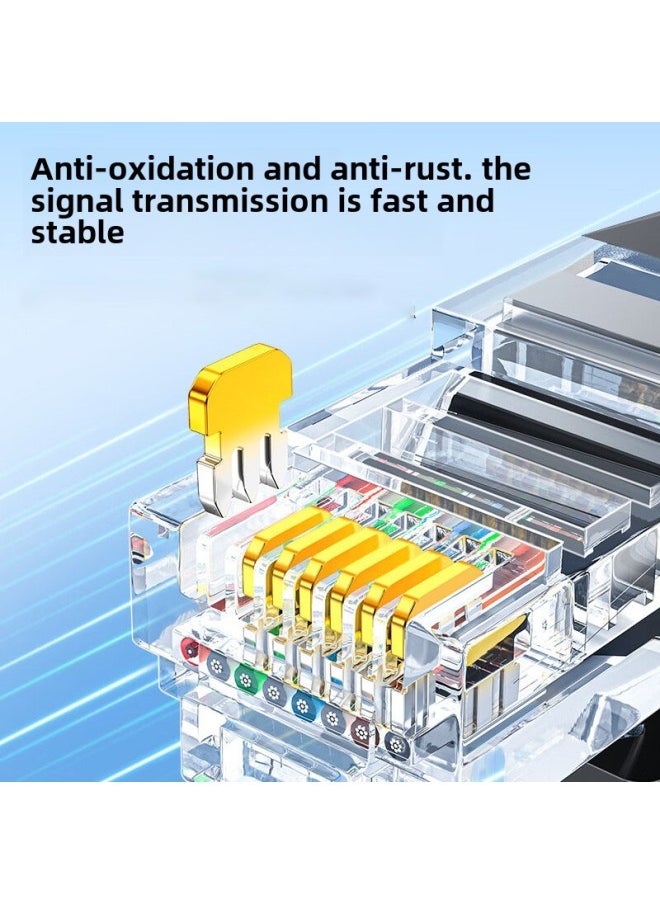Generic Super Six Types Of Finished Network Cable Cat6e Gigabit Network Cable High-speed Connection Line Computer Jumper 8-core Twisted Wire-Color:Internet Access Non-stop Upgraded Model 6 Types Of Network  - Image 3