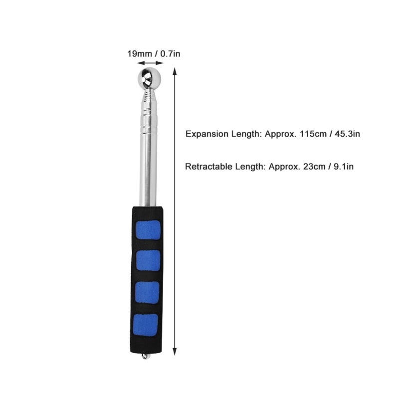 Telescopic Detection Hammer: Stainless Steel Body, Sponge Shockproof Handle - Retractable Space-Saving Hollowing Drum Hammer for Home Decoration Inspection - Image 1