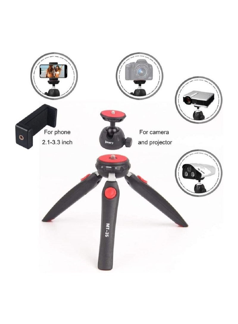 Jmary JMARY PORTABLE TRIPOD MT35 / MT-35, Table Top Mini Portable Fold-able Extendable Tripod Stand for Mobile Phones and DSLR & Digital Cameras - BLACK  - Image 4