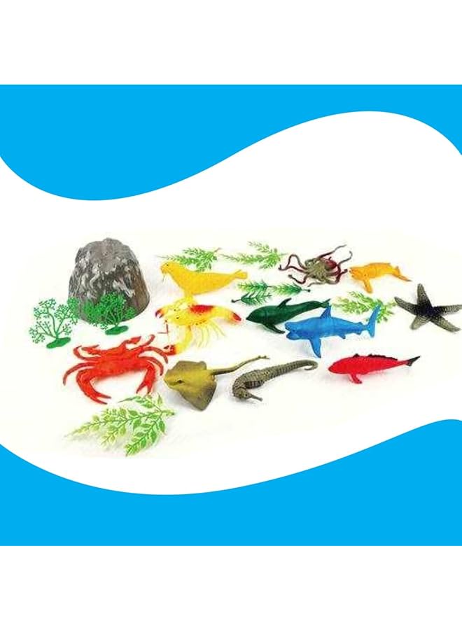 IToys Ocean Sea World Mini Deep Sea Toy Set With Crab Fish And Coral Figures In Plastic Jar - Image 1