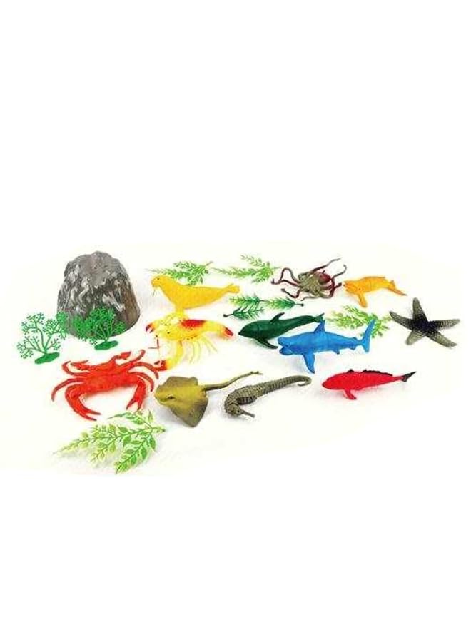 IToys Ocean Sea World Mini Deep Sea Toy Set With Crab Fish And Coral Figures In Plastic Jar - Image 4