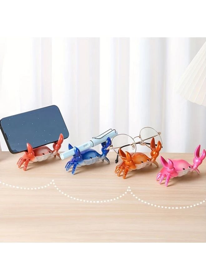 Red Multi Functional Creative Crab Desk Accessories Phone Stand Pen Holder Glasses Rest - Image 4