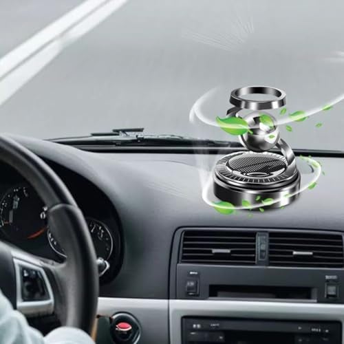 KRIDARSH Solar Aromatherapy Car Air Freshener | Stylish Dashboard Rotating Perfume Diffuser |Solar-Powered Autorotation Decoration for Car Interior | Eco-Friendly Fragrance Diffuser (multicoclor) - Image 2