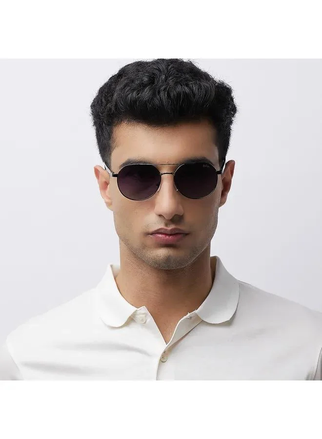 Lee Cooper Polarized Sunglasses Gun Frame Gradient Grey Mirror Lens 56mm  - LC1206C02