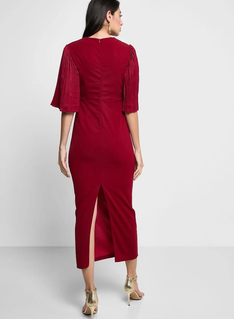 ELLA Pleated Sleeve Shift Dress