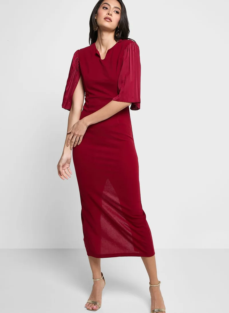 ELLA Pleated Sleeve Shift Dress