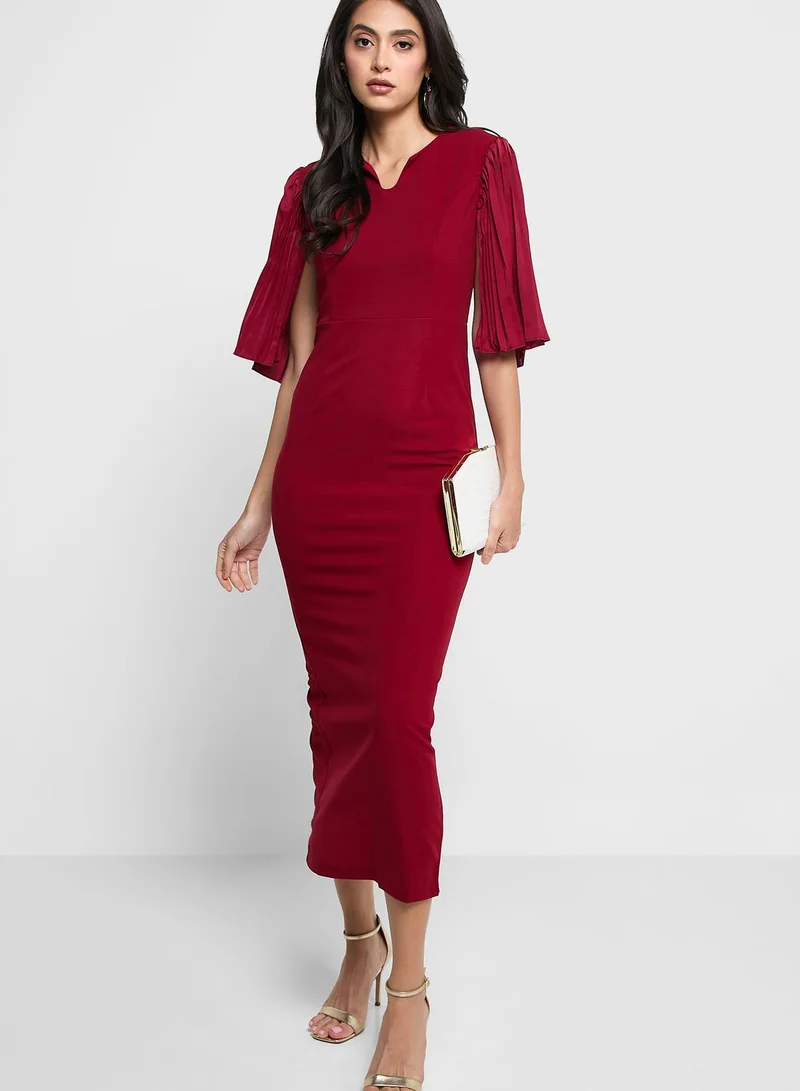 ELLA Pleated Sleeve Shift Dress