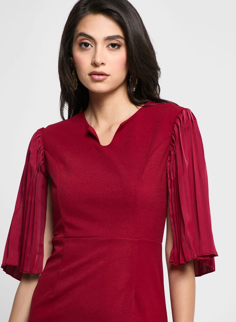 ELLA Pleated Sleeve Shift Dress