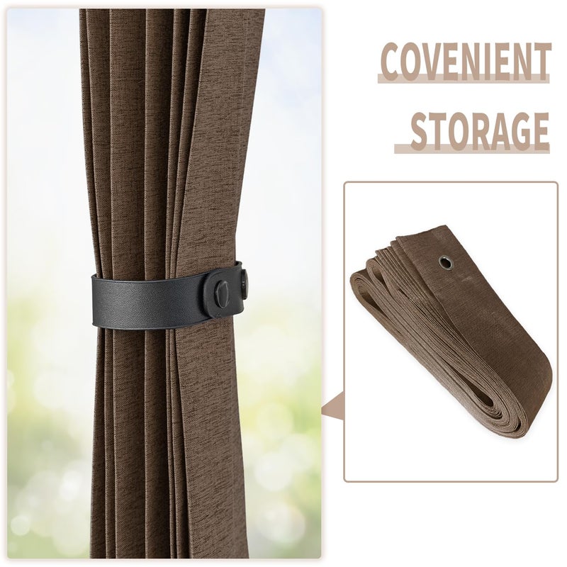 Vatge Door Way Curtains - Closet Curtain for Open Closet  Doorway Curtains Privacy for Room Divider and Hanging Curtain Wall for Room Separation  1 Panel with Tieback  W52 x L78  Brown - Image 3