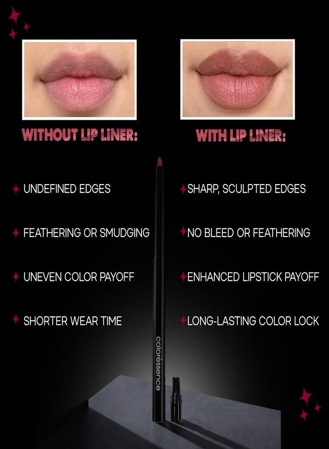 Coloressence Pout Perfect Matte Lip Liner, Perfect Plum | Long Lasting | Lightweight | Highly Pigmented | Non-Drying Formula | Waterproof | Transfer Free - Image 5