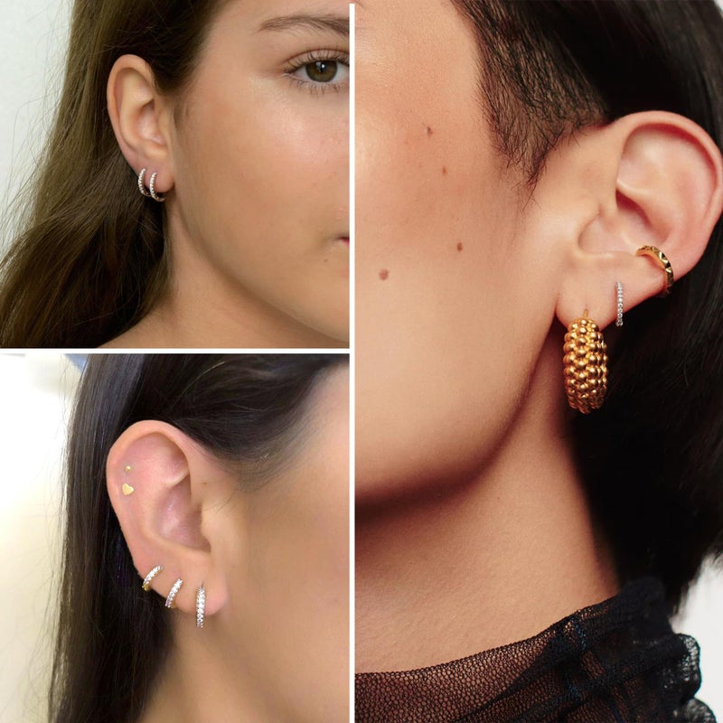 ALEXCRAFT Small 925 Sterling Silver Hoop Earrings for Women- Huggie Cartilage Earring Set Cute Mini Thin Tragus Hoops Multiple Piercings Aretes Earrings Women Trendy 5 Pairs(8/10/12/14/16) mm - Image 3