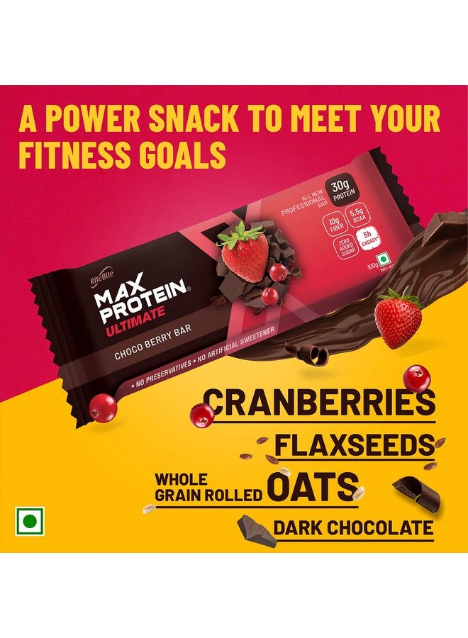 RiteBite Max Protein Ultimate Choco Berry 30g Protein Bars [Pack of 12] Protein Blend, Fiber, Vitamins & Minerals, No Preservatives, 100% Veg, No Added Sugar, For Energy, Fitness & Immunity - 1200g - Image 2