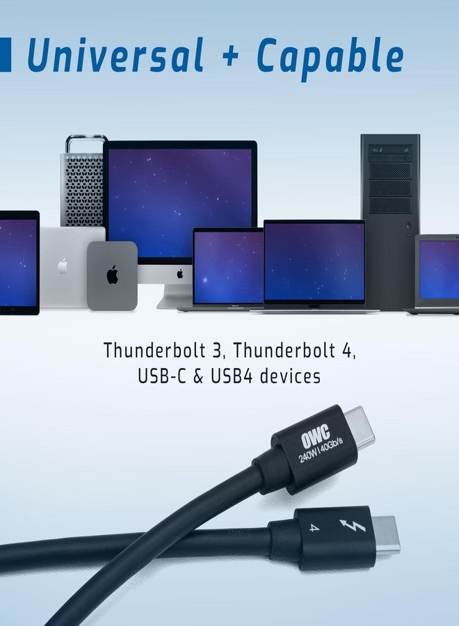 OWC كابل OWC Thunderbolt 4 و USB-C بطول 28 بوصة مع نقل بيانات بسرعة 40 جيجابت في الثانية، شحن طاقة 240 واط وقدرة فيديو 8K (أسود) - Image 2