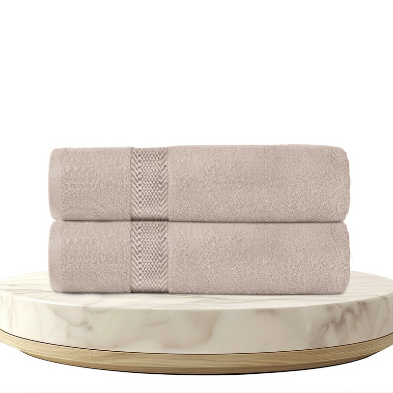 ريست REST Bath Towel  Set of 2 Taupe Cotton Towel  70x140cm , 27x55 inch Luxury Hotel Towel Set Absorbent Durable Lightweight Washable Quick Dry Spa Quality Beach Pool Family Bath Towel. - Image 1