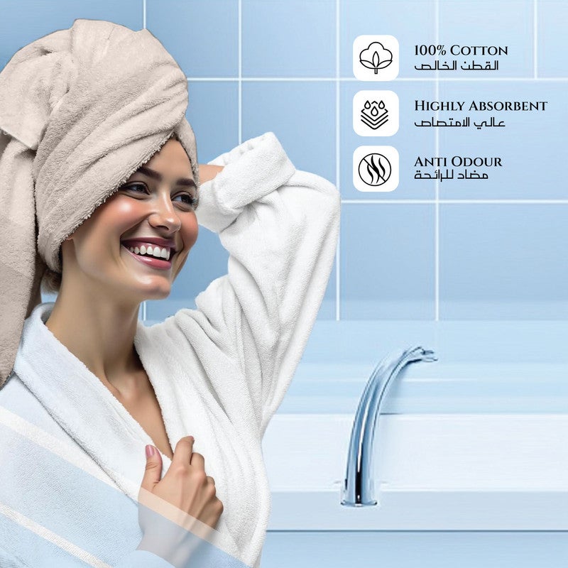 ريست REST Bath Towel  Set of 2 Taupe Cotton Towel  70x140cm , 27x55 inch Luxury Hotel Towel Set Absorbent Durable Lightweight Washable Quick Dry Spa Quality Beach Pool Family Bath Towel. - Image 4