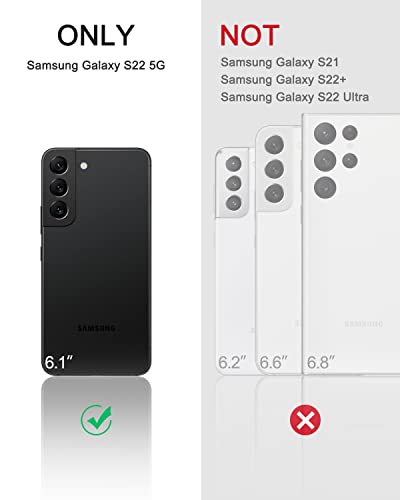 Dexnor for Samsung Galaxy S22 Case Built in Screen Protector and Kickstand Heavy Duty Military Grade Protection Shockproof Protective Cover for Samsung Galaxy S22 5GBlack - Image 3