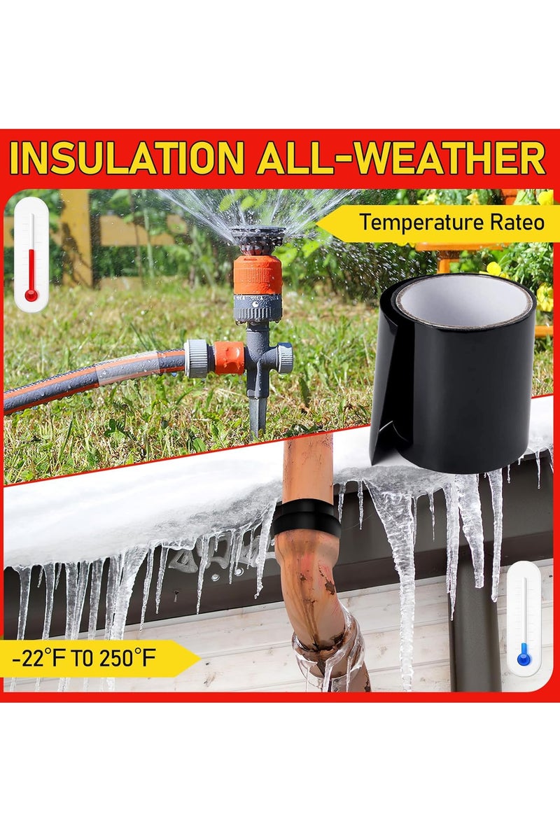 HW Black Silicone Bonding Repair Tape,Waterproof Flex Tape Strong Bond Instantly Stop Leakage Rubber Tape, Electrical Tape, Waterproof Seal for Leaking Pipes, Broken Seals Repair Tape - Image 5