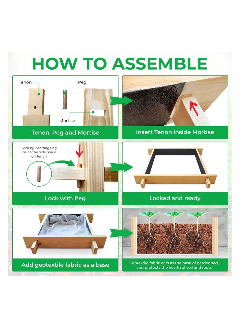 Enthusiast gardenbed, 1.6 Foot x 1.6 Foot, White Wood Raised Garden Bed Outdoor, planter box for home gardening, starter kit to grow flowers, herbs, vegetables, succulents, microgreens, wheatgrass, seed tray - Image 2