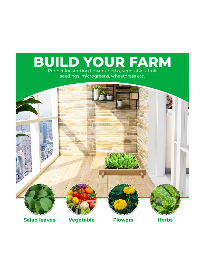 Enthusiast gardenbed, 1.6 Foot x 1.6 Foot, White Wood Raised Garden Bed Outdoor, planter box for home gardening, starter kit to grow flowers, herbs, vegetables, succulents, microgreens, wheatgrass, seed tray - Image 5