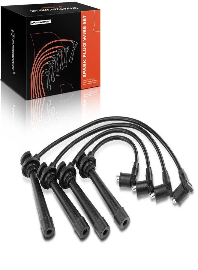 A-Premium Ignition Spark Plug Wires Set of 4 Compatible with Kia Rio 2001 2002 2003 2004 2005 1.5L 1.6L Naturally Aspirated - Image 1