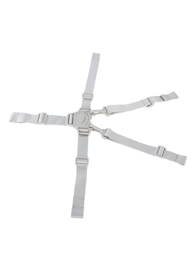 Jiawu 5 Point Baby Safety Strap Belt Adjustable Universal Replacement High Chair Straps Harness Straps Sturdy And Comfort Material For Pushchair Stroller Easy To Use(Gray Button 5Point Strap) - Image 2