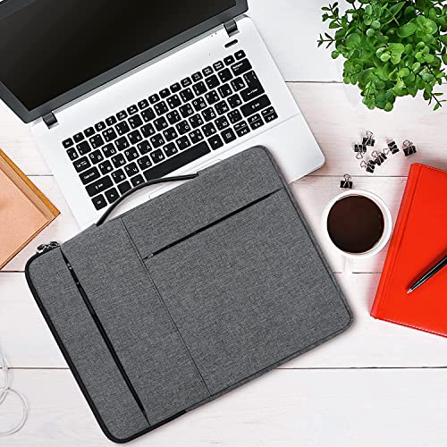 VIHOMI Laptop Sleeve 13.3"–15.6" | Waterproof & Shockproof | Slim, Durable & Lightweight | Nylon & Polyester Briefcase Style | Fits HP, Dell, ASUS, MacBook & More | Everyday Protection – Grey - Image 3