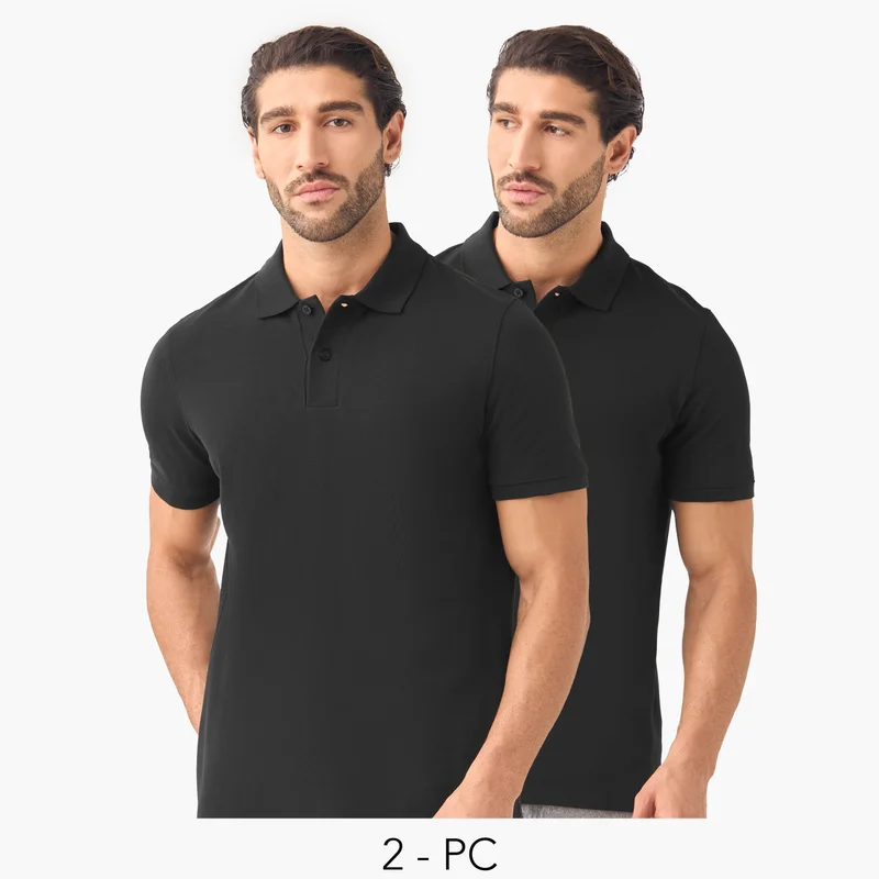 سبلاش فيڤ Set of 2 -  Polo Neck T-shirt with Short Sleeves