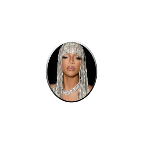STONEFANS Long Rhinestone Headpiece Cap 1920s Tassel Crystal Flapper Head Chain Gatsby Belly Dance Hair Accessories for Women (silver) - Image 1