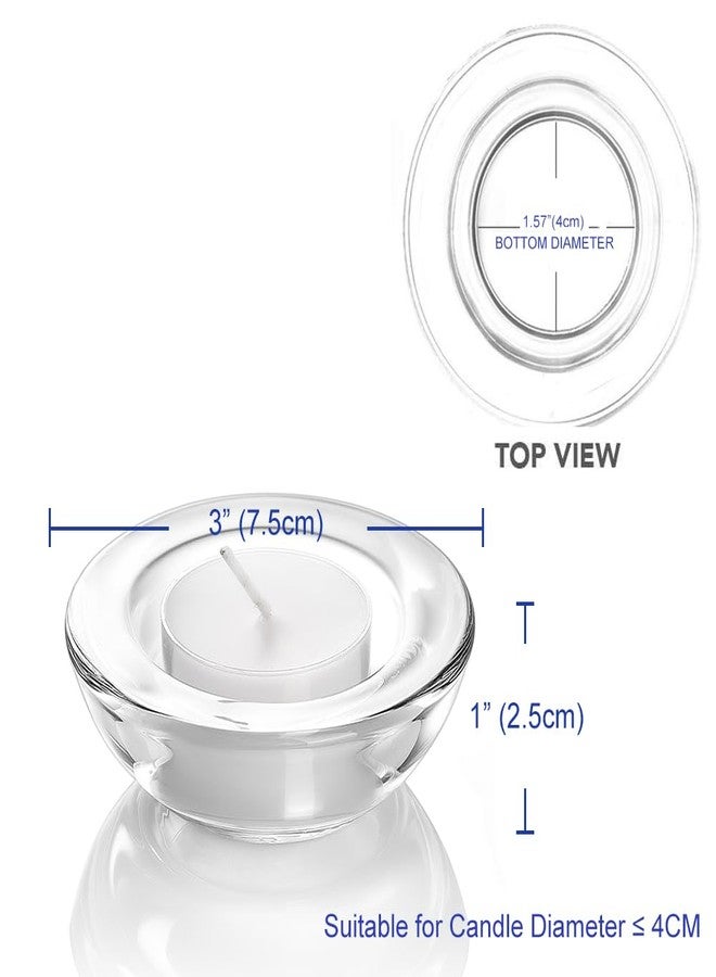Elivia حاملات شموع صغيرة شفافة من إليفيا - طقم من 12 قطعة، حامل شموع زجاجي دائري سميك، قطر 3 بوصات - CH01 - شفاف - Image 4