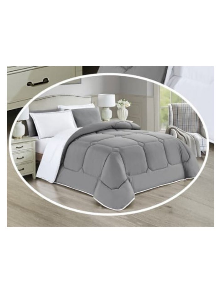 Moon Luxury Summer Bedspread Double-Sided System 6 Pieces Double Size (250x230 cm) - Fits a 200x200 cm Bed - Made of Soft Microfiber - Double Quilt with Fitted Sheet (200x200+35 cm) and Pillowcases and Decorative Pillow Covers - Elegant and High-Quality Bedspreads for the Bedroom - 320 Thread Count, Comes with Comfortable Filling and Soft Texture  - Image 2