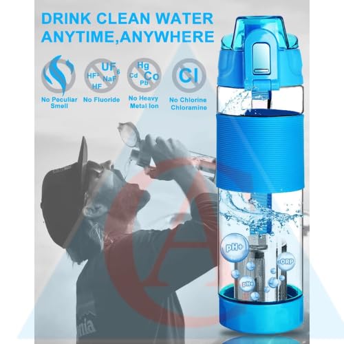 CA CHOUDHARY ACUPRESSURE CA Alkaline Water Bottle 22oz Minerals Filtered Reduce ORP Ph Water Filter Alkaline 95 Alkaline Water Filter Bottle for SportsCamping Multicolour - Image 3