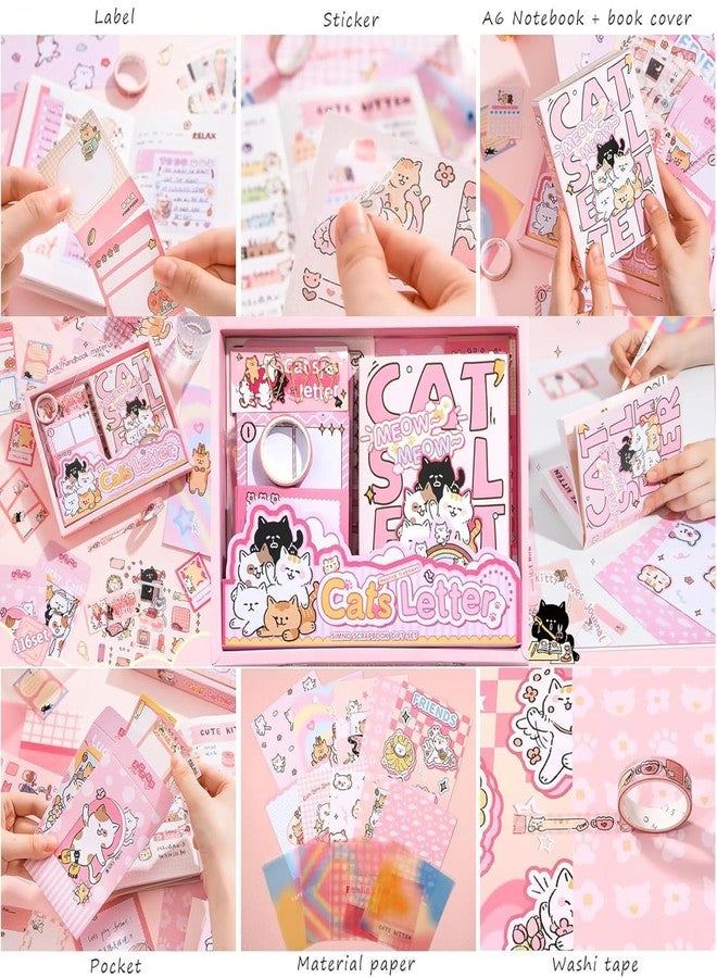 GLNRM ملصقات GLNRM العتيقة لسجل القصاصات - ملصقات ورقية لدفتر الملاحظات، ومخططات، ودفاتر قصاصات فنية، ومجموعات حرفية لسجل القصاصات، ومجموعة حرفية لدفتر الملاحظات، هدية للبنات والأولاد والأطفال والكبار (رسالة القطة) - Image 3