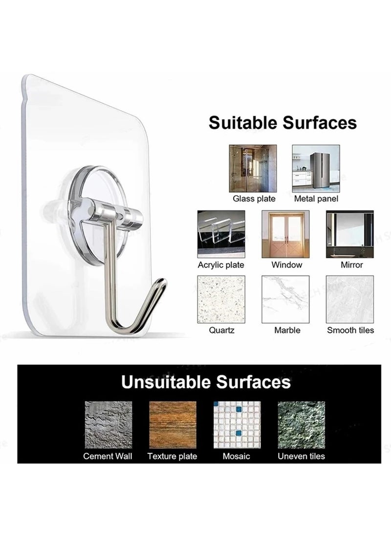 Ascension ascension Adhesive Hooks Kitchen Wall Hooks Heavy Duty 132lbMax Nail Free Sticky Hangers with Stainless Hooks Reusable Utility Towel Bath Ceiling Hooks Pack of 10  - Image 4