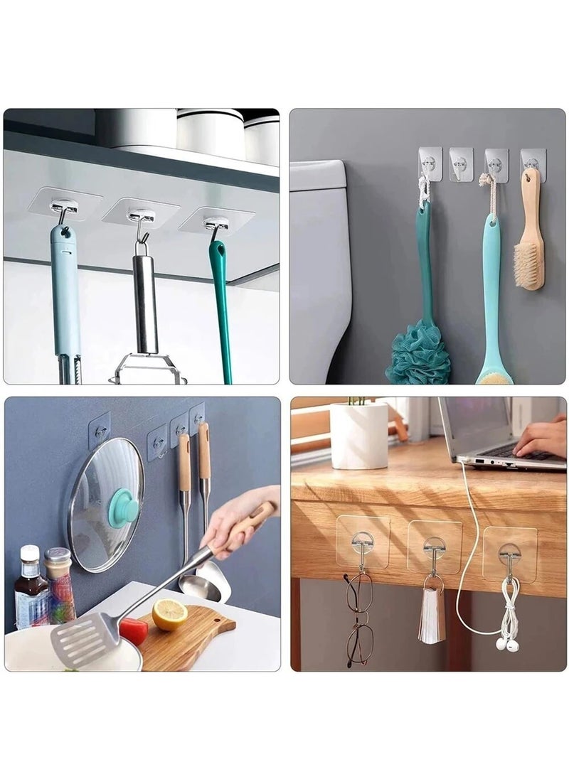 Ascension ascension Adhesive Hooks Kitchen Wall Hooks Heavy Duty 132lbMax Nail Free Sticky Hangers with Stainless Hooks Reusable Utility Towel Bath Ceiling Hooks Pack of 10  - Image 5