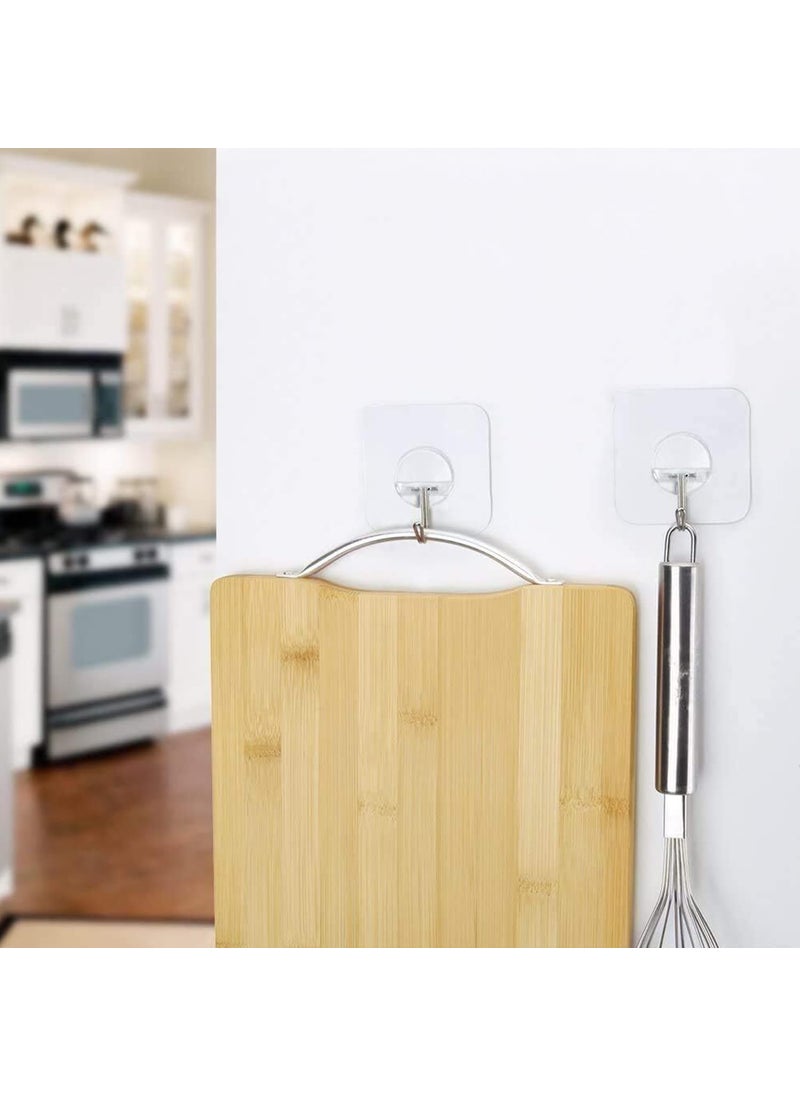Ascension ascension Adhesive Hooks Kitchen Wall Hooks Heavy Duty 132lbMax Nail Free Sticky Hangers with Stainless Hooks Reusable Utility Towel Bath Ceiling Hooks Pack of 10  - Image 3