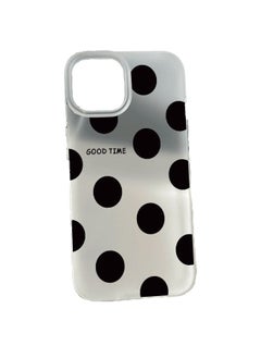 Simple iPhone 11 Series transparent hollow silicone frosted material Black Polka Dots Phone case,specially designed for women and girls
