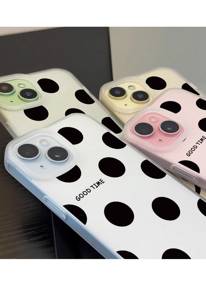 Generic - Simple iPhone 11 Series transparent hollow silicone frosted material Black Polka Dots Phone case,specially designed for women and girls - Image 1